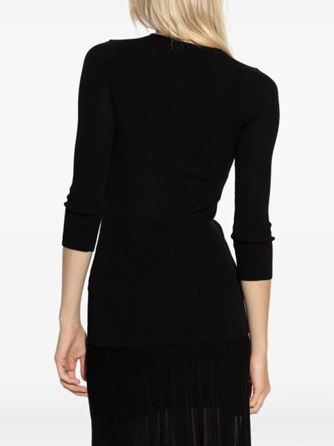 ISABEL MARANT ribbed V-neck top - Black