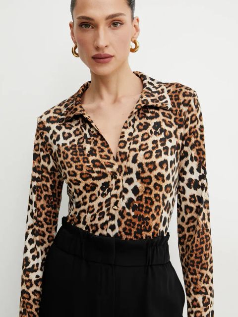 Morgan bluzka TUFUS damska kolor beżowy wzorzysta TUFUS