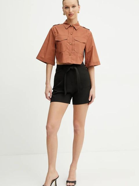 Guess szorty VALENTINA damskie kolor czarny gładkie high waist W5GD0I WH9Y2 - zdjęcie produktu nr 2