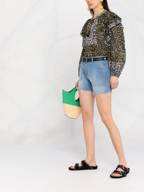 Ba&Sh Selby high-waist denim shorts - Blue