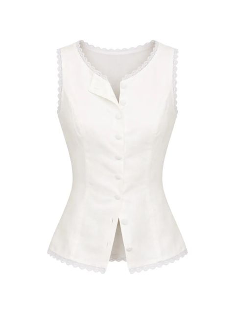 Reformation Amela lace-detail vest - White - zdjęcie produktu nr 1