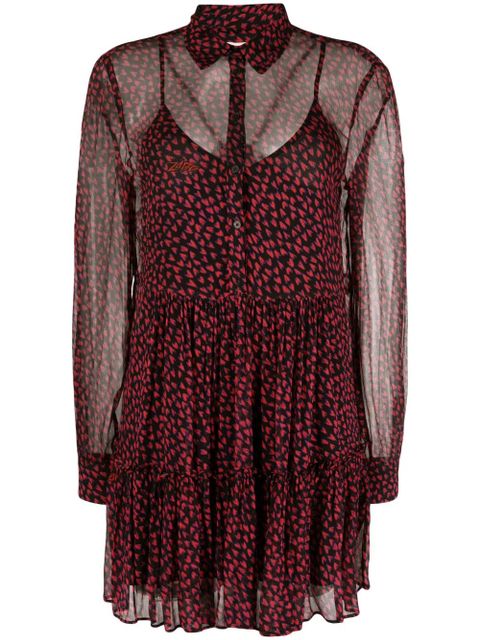 Zadig&Voltaire Razyele Crush-pattern crepe minidress - Black - zdjęcie produktu nr 1