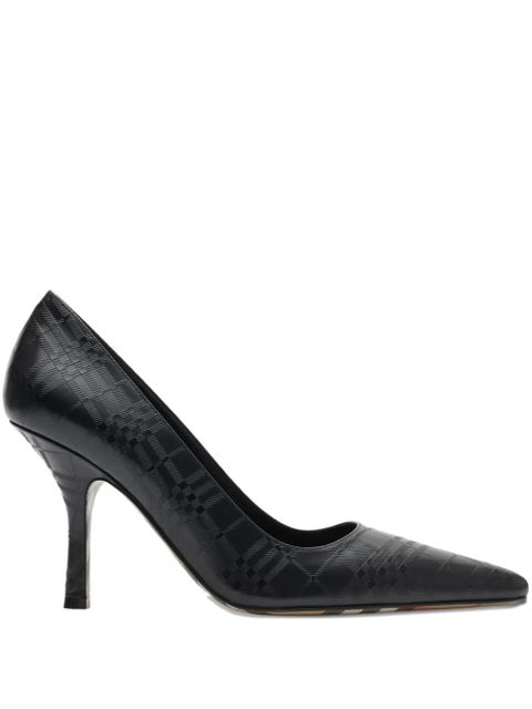Burberry 90mm Dame check embossed pointed pumps - Black - zdjęcie produktu nr 1