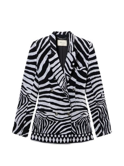 Blumarine zebra jacquard double-breasted jacket - Black - zdjęcie produktu nr 1