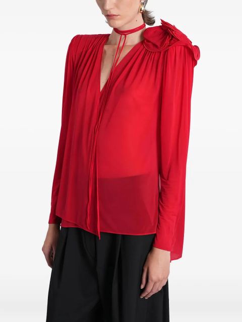 Magda Butrym ruffled tie top - Red
