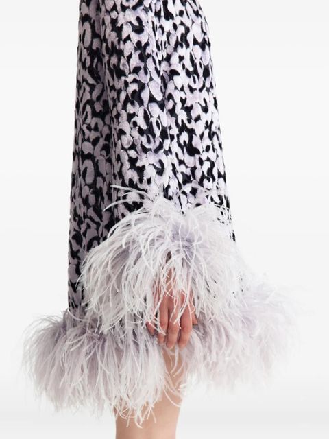 16Arlington Hodi devoré feather mini dress - Purple