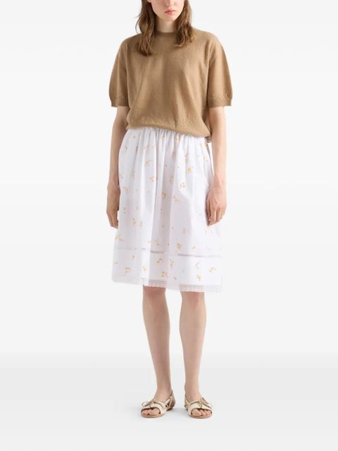 Prada embroidered poplin skirt - White - zdjęcie produktu nr 2