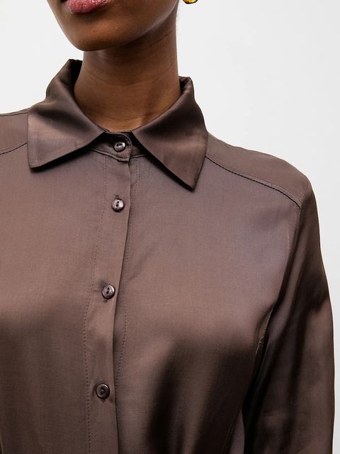 Answear.LAB sukienka kolor brązowy maxi rozkloszowana