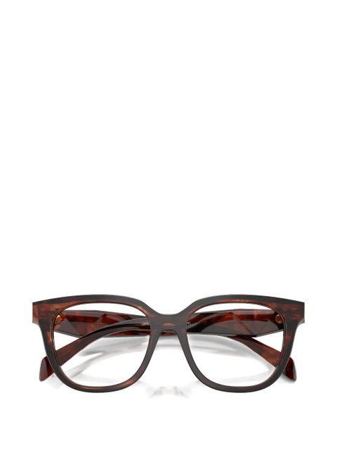 Prada Eyewear geometric-frame glasses - Brown