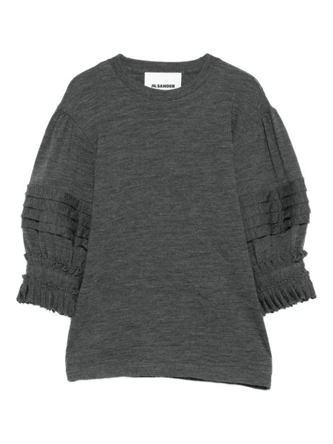 Jil Sander ruffled-sleeved top - Grey - zdjęcie produktu nr 1