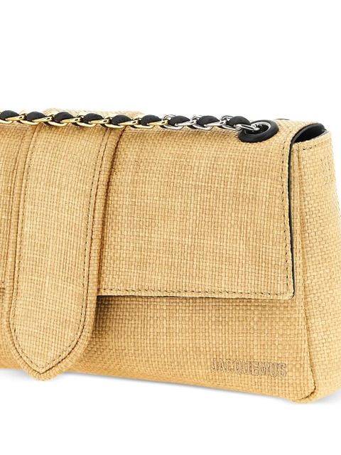 Jacquemus Le Bambino Chaîne raffia-effect shoulder bag - Neutrals
