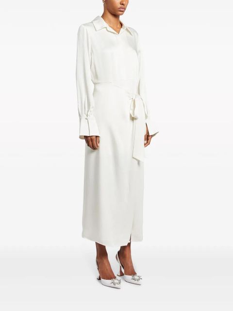 Simkhai Samba tie-fastening satin shirtdress - White