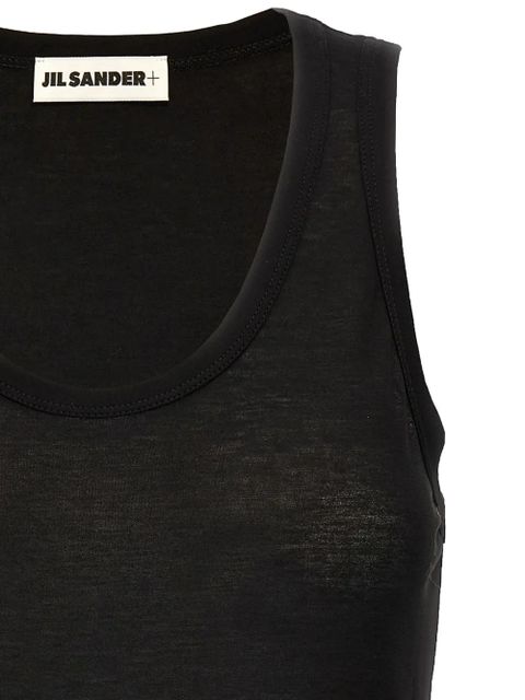 Jil Sander scoop-neck tank top - Black - zdjęcie produktu nr 2