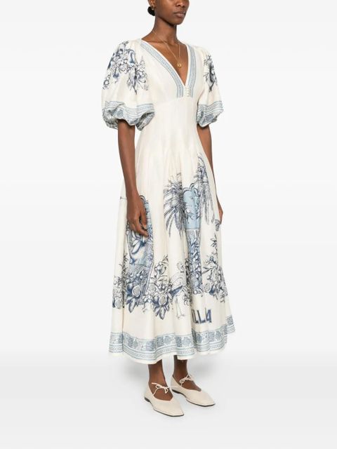 ALEMAIS V-neck patterned mini dress - Neutrals - zdjęcie produktu nr 2