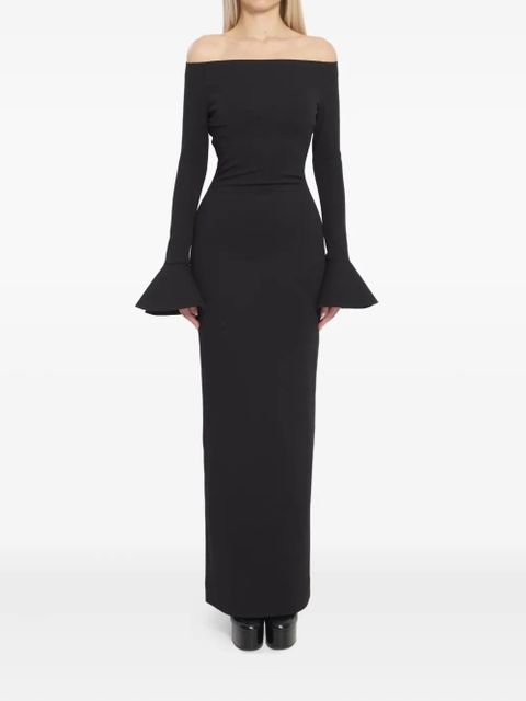 Solace London Anica flared-cuff maxi dress - Black - zdjęcie produktu nr 1