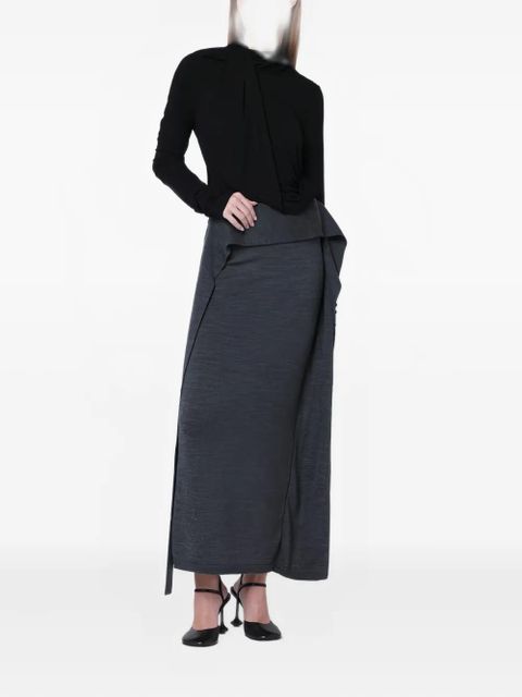 ENTIRE STUDIOS ribbed-knit long skirt - Grey
