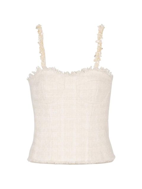 Balmain sleeveless tweed top - Neutrals - zdjęcie produktu nr 2