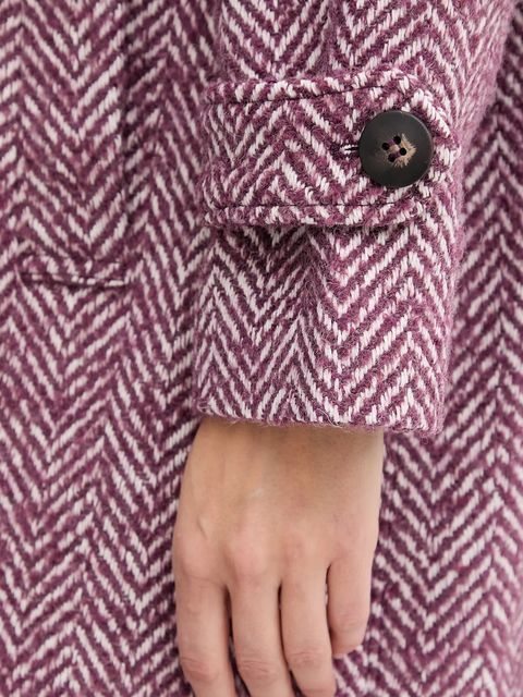 United Colors of Benetton płaszcz z dodatkiem wełny kolor fioletowy 2M9SDN08T