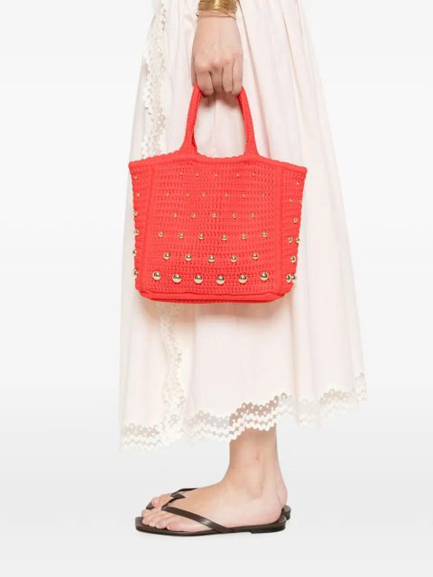 SANDRO stud-embellished tote bag - Red - zdjęcie produktu nr 2