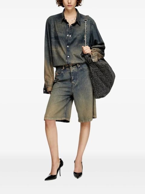 Diesel Charm-D quilted chain-embellished shoulder bag - Black - zdjęcie produktu nr 2