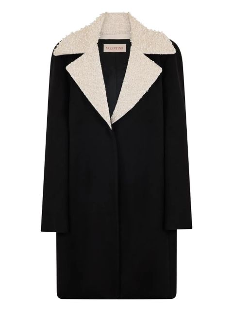 Valentino Garavani shearling-collar coat - Black - zdjęcie produktu nr 1