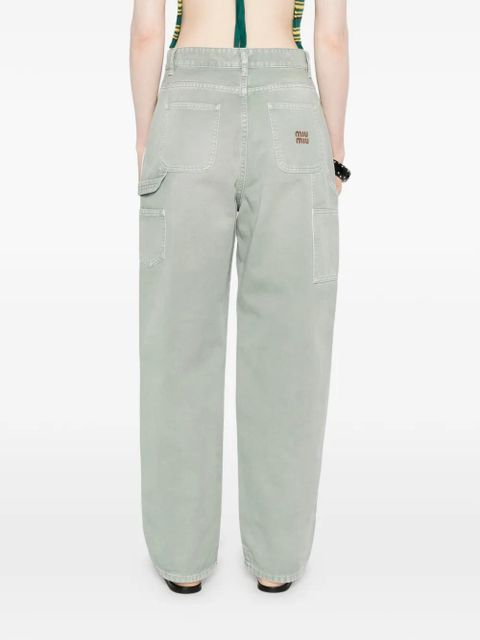 Miu Miu logo cargo pants - Green