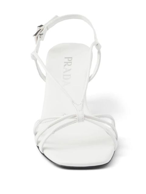 Prada 55mm leather sandals - White