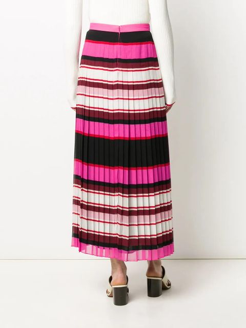 Valentino Garavani striped pleated silk skirt - Pink