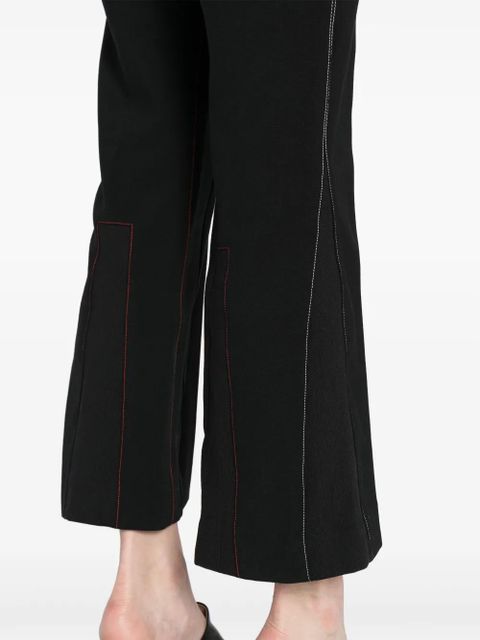 Victoria Beckham contrast-stitching flared trousers - Black