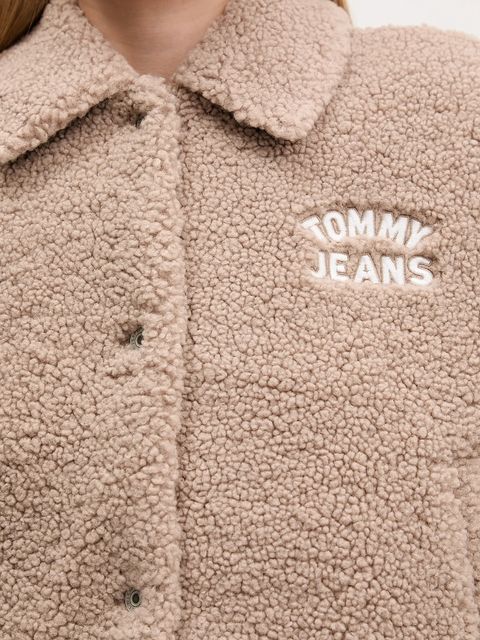 Tommy Jeans kurtka kolor brązowy zimowa DW0DW21666