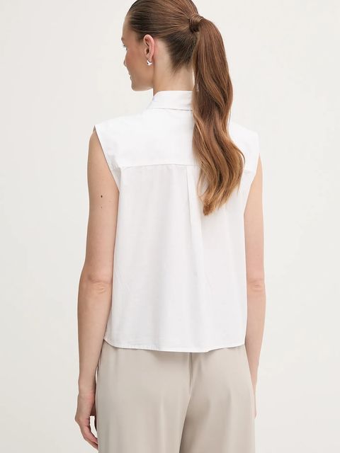 Dkny koszula bawełniana damska kolor biały regular z kołnierzykiem klasycznym P5DM0B45 - zdjęcie produktu nr 2