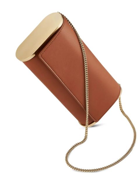 Aquazzura metallic-top leather shoulder bag - Brown