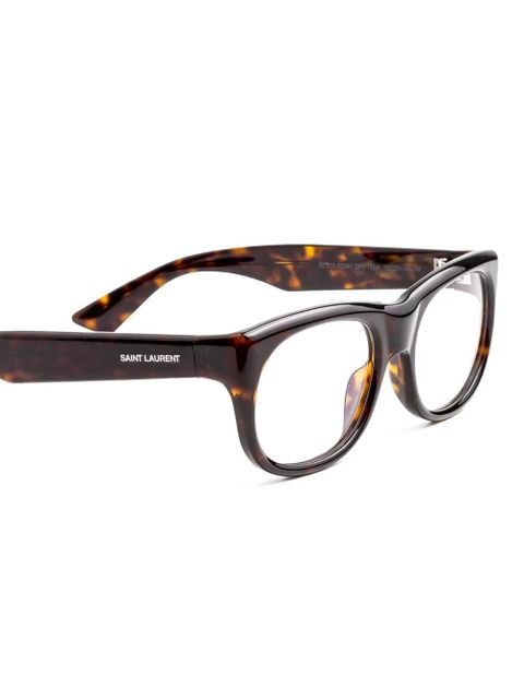 Saint Laurent Eyewear tortoiseshell-effect glasses - Brown - zdjęcie produktu nr 2