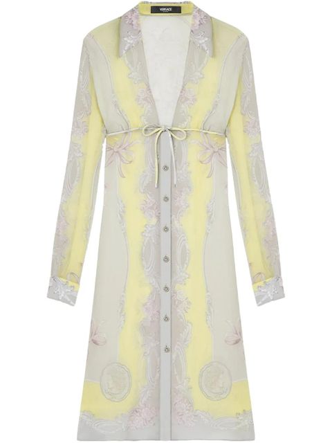 Versace Cameo silk midi shirt dress - Yellow - zdjęcie produktu nr 1