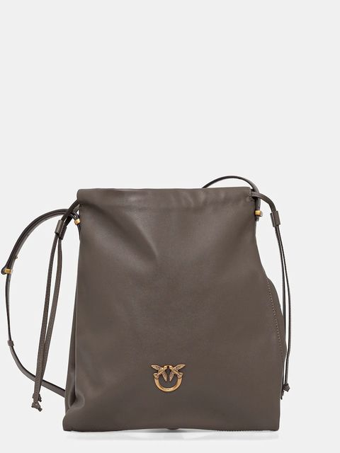 Pinko torebka skórzana kolor szary 104359 A0QO - zdjęcie produktu nr 1