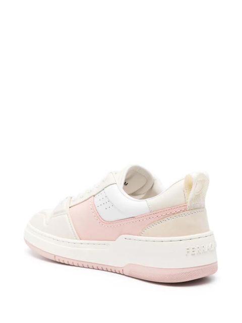 Ferragamo Dennis panelled leather sneakers - Pink
