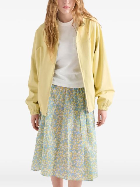 Prada hooded nappa leather jacket - Yellow