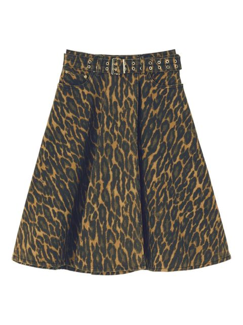 GANNI animal-print midi skirt - Black - zdjęcie produktu nr 1