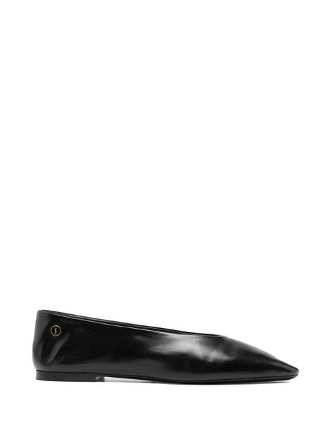 Saint Laurent pointed toe leather loafers - Black - zdjęcie produktu nr 1