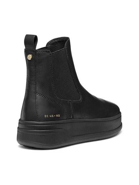 Geox botki skórzane D SPHERICA ECUB-2 damskie kolor czarny na platformie D56WVA 00085 C9999