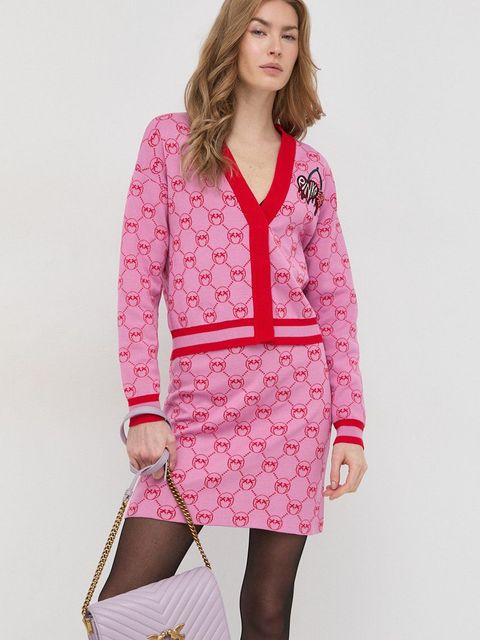 Pinko kardigan damski kolor różowy lekki - zdjęcie produktu nr 1