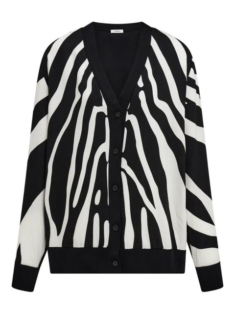 Ferragamo zebra-print cardigan - Black - zdjęcie produktu nr 1