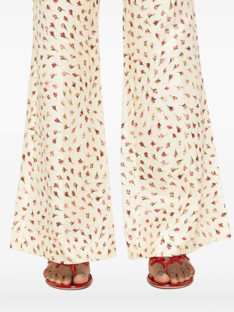 SANDRO floral-print palazzo pants - Neutrals