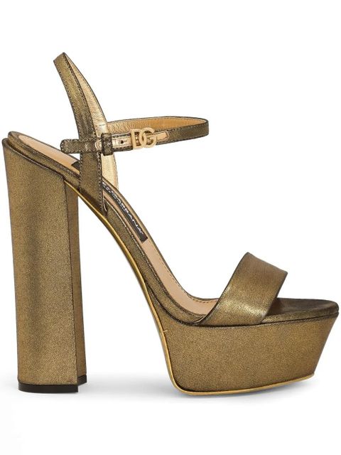 Dolce & Gabbana 145mm logo sandals - Gold - zdjęcie produktu nr 1