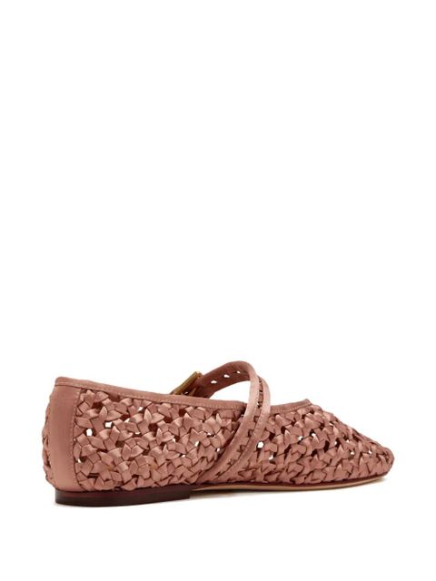 NAGHEDI Sydney Mary Jane woven-design buckle-fastening ballet flats - Pink