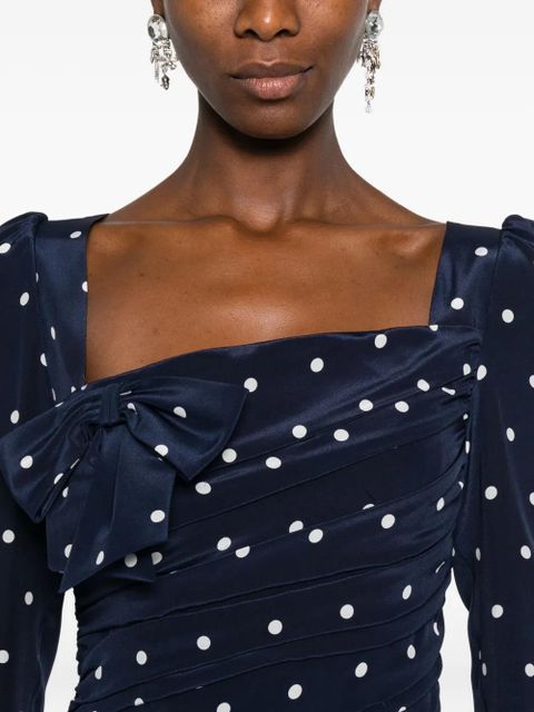 Alessandra Rich polka-dot bow mini dress - Blue