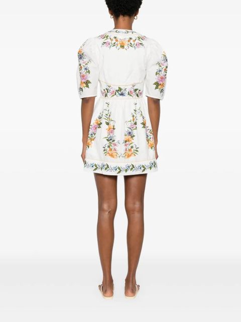 FARM Rio floral-print mini dress - White