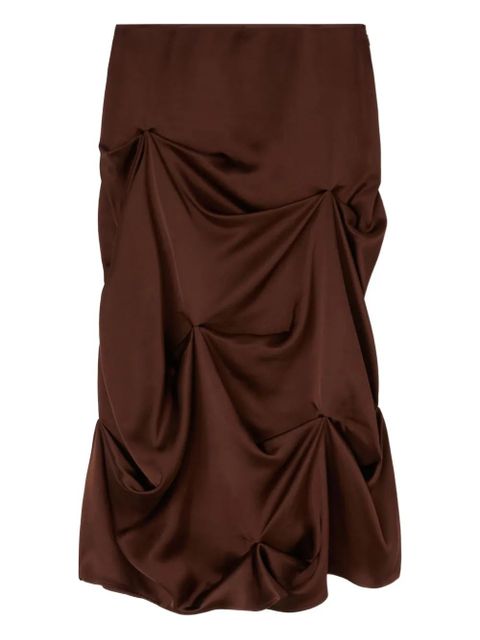 GANNI gathered midi skirt - Brown - zdjęcie produktu nr 1