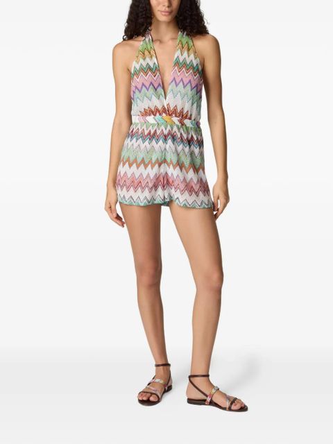 Missoni V-neck zigzag playsuit - White - zdjęcie produktu nr 2