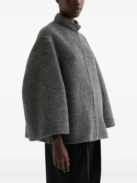 Jil Sander stand-up collar fleece jacket - Grey - zdjęcie produktu nr 2